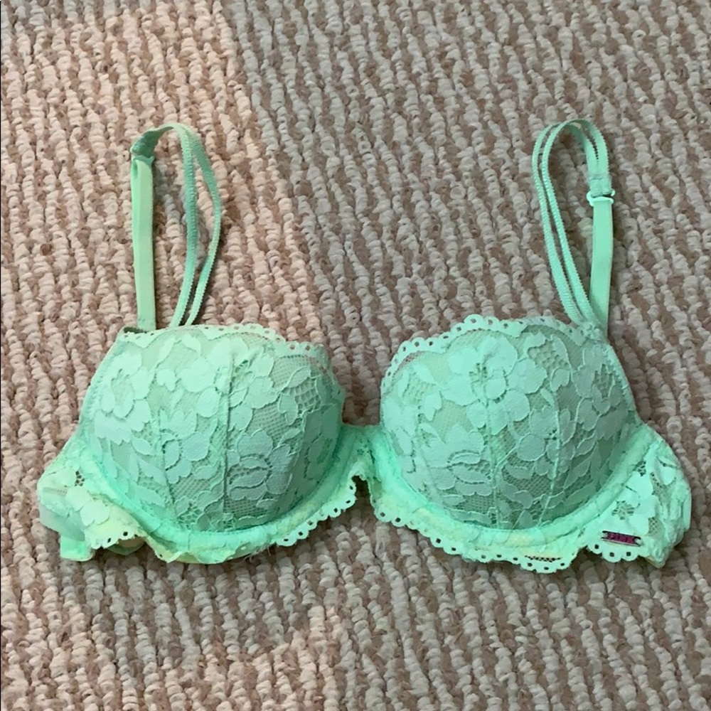 Victoria’s Secret pink mint lace bra